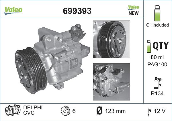 VALEO 699393 — Kompresor, klimatyzacja