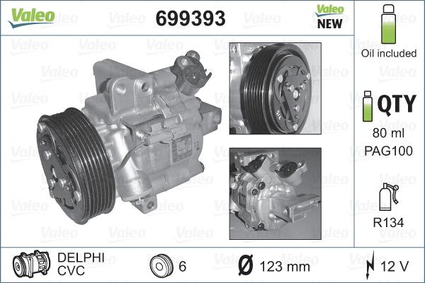 VALEO 699393 - Kompresor klimatyzacji
