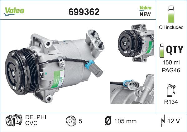 VALEO 699362 — Kompresor, klimatyzacja