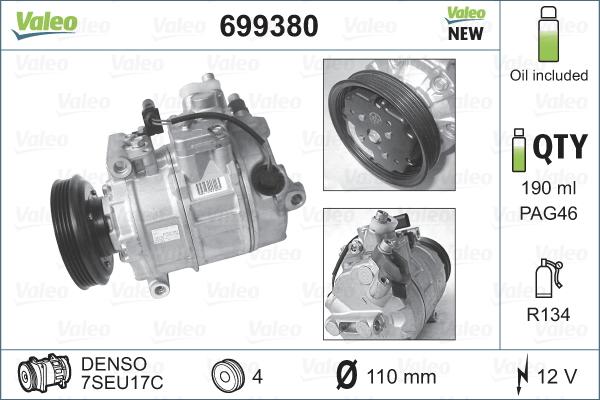 VALEO 699380 - Kompresor klimatyzacji