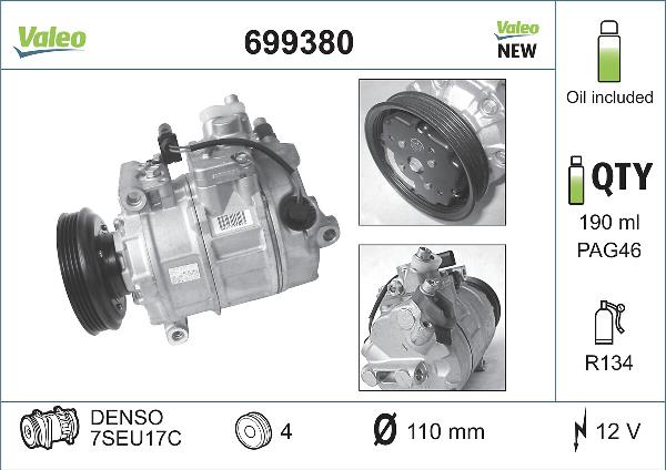 VALEO 699380 — Kompresor, klimatyzacja