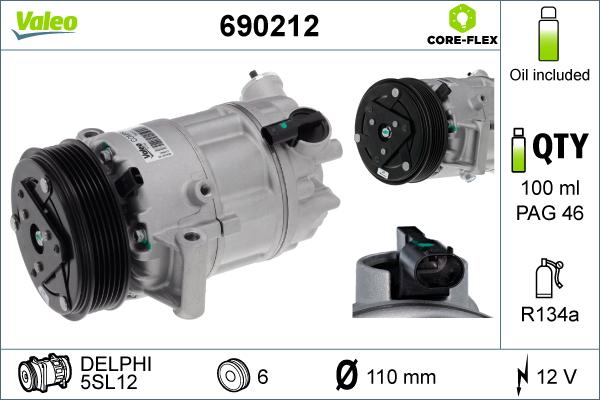 VALEO 690212 — Kompresor, klimatyzacja