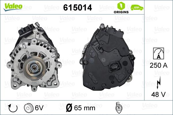 VALEO 615014 - Rozrusznikoalternator