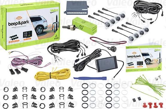 VALEO 632202 - ZESTAW PARKOWANIA PRZÓD-TYŁ 8 CZUJNIKÓW Z WYŚWIETLACZEM LCD