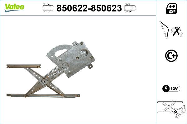 VALEO 850622 - PODN.PRZED.SZYBY AVENSIS 03-09-L-5D-ELEK