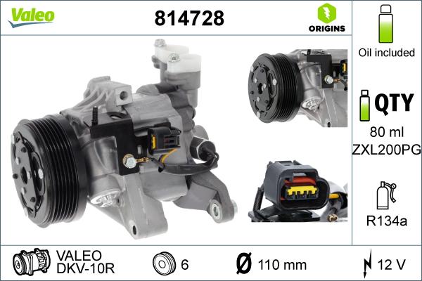 VALEO 814728 — Kompresor, klimatyzacja
