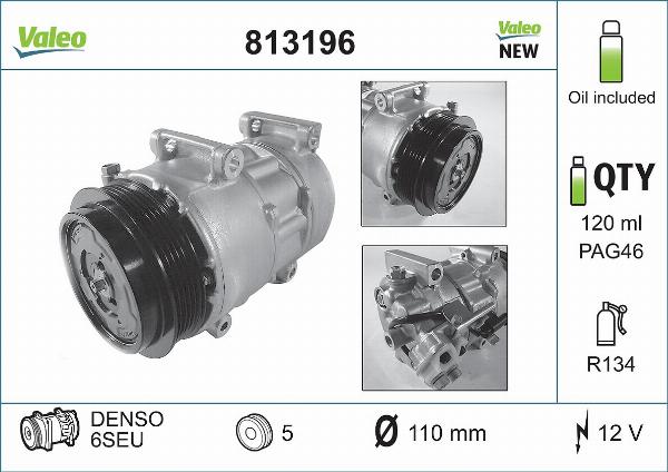 VALEO 813196 — Kompresor, klimatyzacja