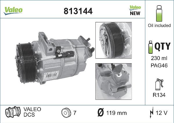 VALEO 813144 - KOMPRESOR KLIMATYZACJI RENAULT