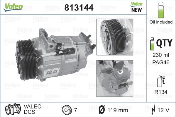 VALEO 813144 - KOMPRESOR KLIMATYZACJI RENAULT