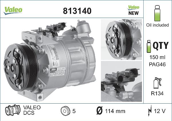VALEO 813140 — Kompresor, klimatyzacja