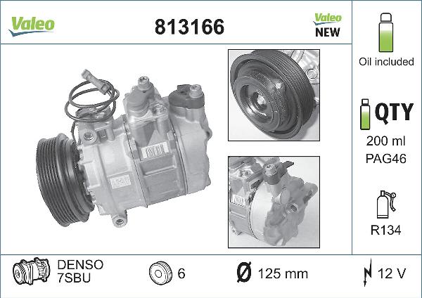 VALEO 813166 — Kompresor, klimatyzacja