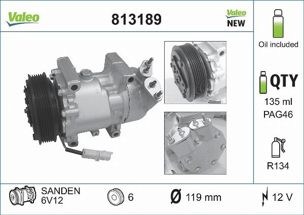 VALEO 813189 - Kompresor klimatyzacji