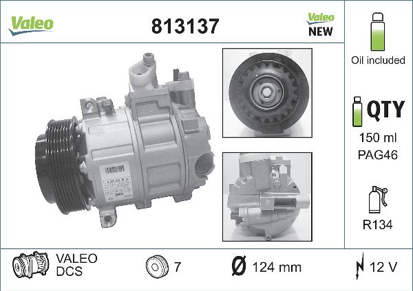 VALEO 813137 — Kompresor, klimatyzacja