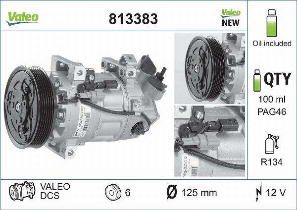 VALEO 813383 — Kompresor, klimatyzacja