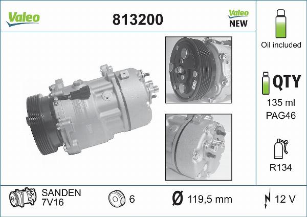 VALEO 813200 - Kompresor klimatyzacji