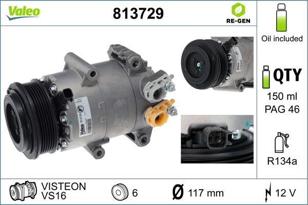 VALEO 813729 — Kompresor, klimatyzacja