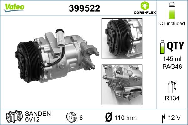 VALEO 399522 — Kompresor, klimatyzacja