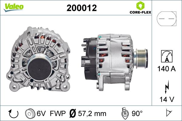 VALEO 200012 — Alternator