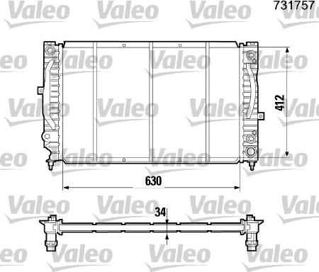 VALEO 731757 — Chłodnica, układ chłodzenia silnika