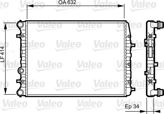 VALEO 732864 — Chłodnica, układ chłodzenia silnika