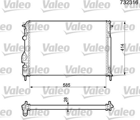 VALEO 732316 - Chłodnica silnika