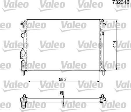 VALEO 732316 — Chłodnica, układ chłodzenia silnika