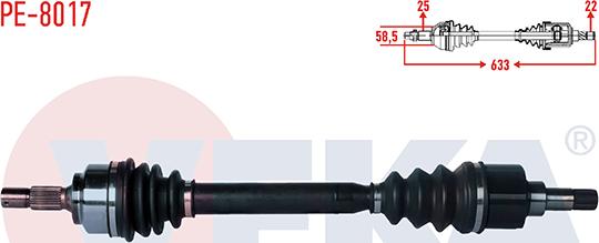 Metelli 17-0728 - PÓŁOŚ PEUGEOT 307 LE 1.4-1.6B