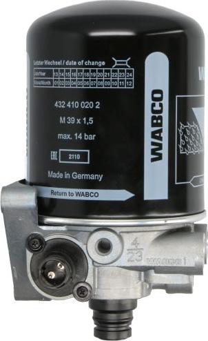 WABCO 432 410 112 0 — Osuszacz powietrza, instalacja pneumatyczna