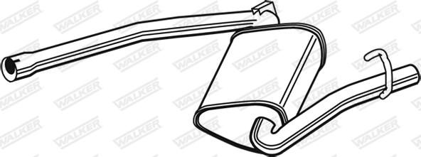 Walker 23054 - Tłumik układu wydechowego środkowy
