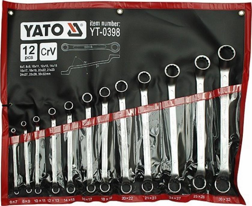 YATO YT-0398 - KLUCZE OCZKOWE ODGIĘTE. 6-32MM. 12 CZ