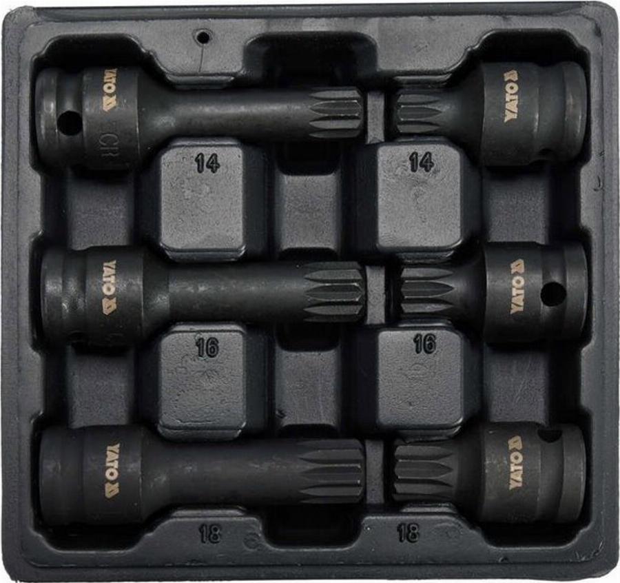 YATO YT-10652 - ZESTAW UDAROWYCH KLUCZY TRZPIENIOWYCH SPLINE 1-2