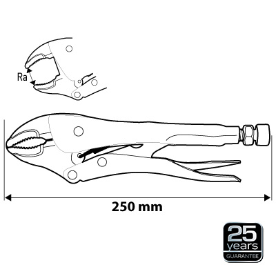 NEO TOOLS 01-216 - SZCZYPCE ZACISKOWE UNIWERSALNE 250 MM. OKRĄGŁE SZCZĘKI