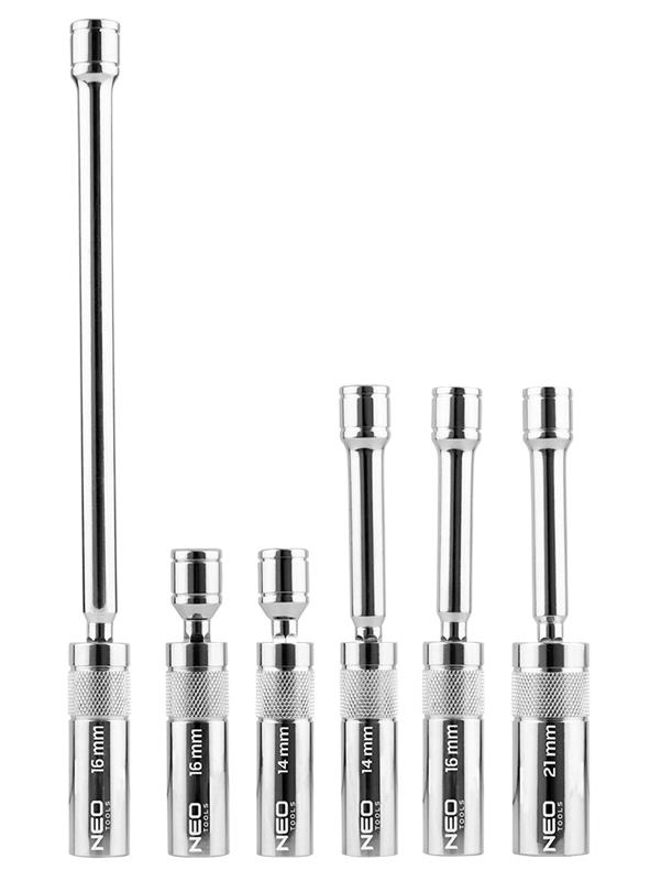 NEO TOOLS 08-095 - ZESTAW NASADEK NA PRZEGUBACH. DO ŚWIEC ZAPŁONOWYCH 6 SZT.