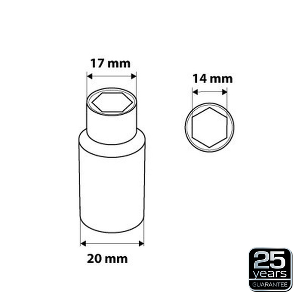 NEO TOOLS 08-189 - NASADKA SZEŚCIOKĄTNA 3-8 DŁUGA. 14 MM