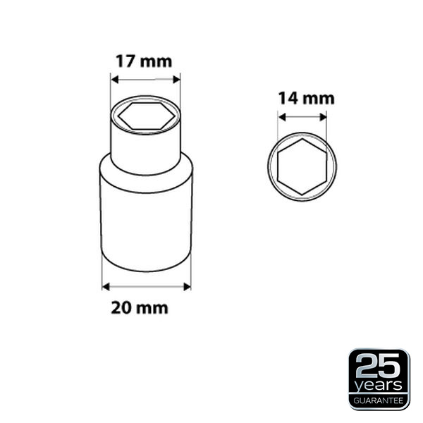NEO TOOLS 08-454 - NASADKA SZEŚCIOKĄTNA 1-4. 14 MM