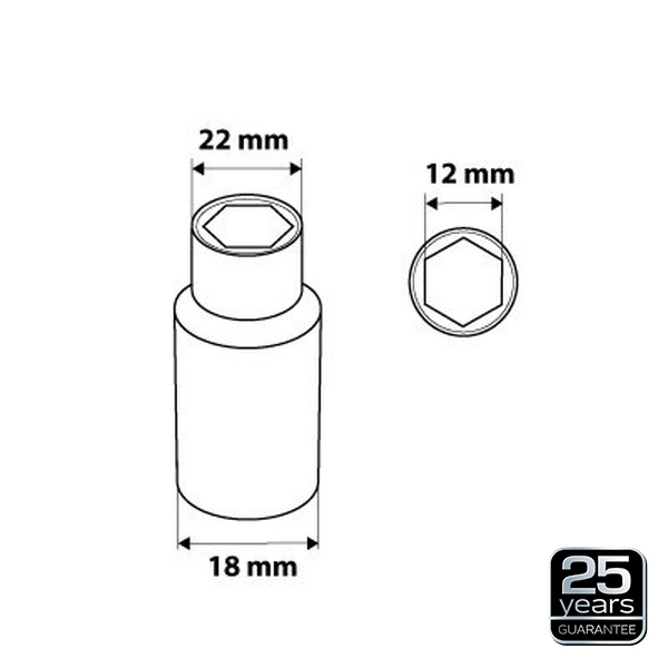 NEO TOOLS 08-462 - NASADKA SZEŚCIOKĄTNA DŁUGA 1-2. 12 MM