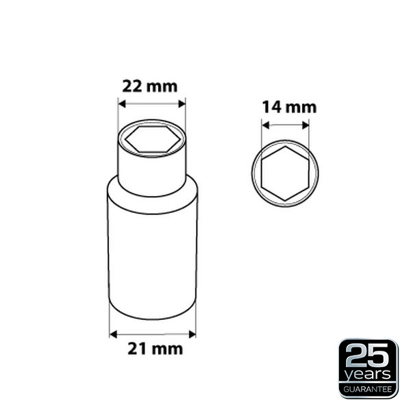 NEO TOOLS 08-464 - NASADKA SZEŚCIOKĄTNA DŁUGA 1-2. 14 MM