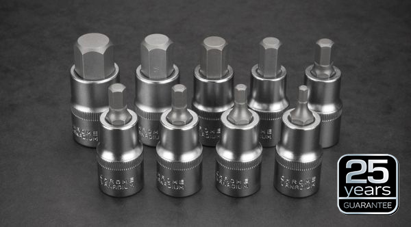 NEO TOOLS 08-705 - KOŃCÓWKI SZEŚCIOKĄTNE NA NASADCE 55 MM. ZESTAW 9 SZT.