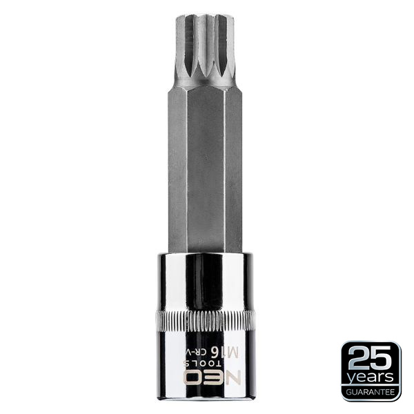 NEO TOOLS 08-746 - KOŃCÓWKA SPLINE NA NASADCE 1-2. M16 X 100 MM
