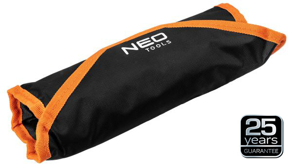 NEO TOOLS 09345 - KLUCZE PŁASKO OCZKOWE Z GRZECHOTKĄ I PRZEŁĄCZNIKIEM. ZESTAW 12 SZT.. 8 - 19 MM. MIĘKKIE ETUI