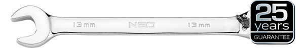 NEO TOOLS 09345 - KLUCZE PŁASKO OCZKOWE Z GRZECHOTKĄ I PRZEŁĄCZNIKIEM. ZESTAW 12 SZT.. 8 - 19 MM. MIĘKKIE ETUI
