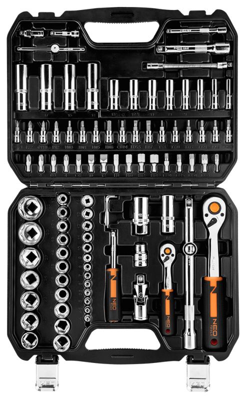 NEO TOOLS 10-062 - KLUCZE NASADOWE. 1-4. 1-2. CRV. ZESTAW 94 SZT.