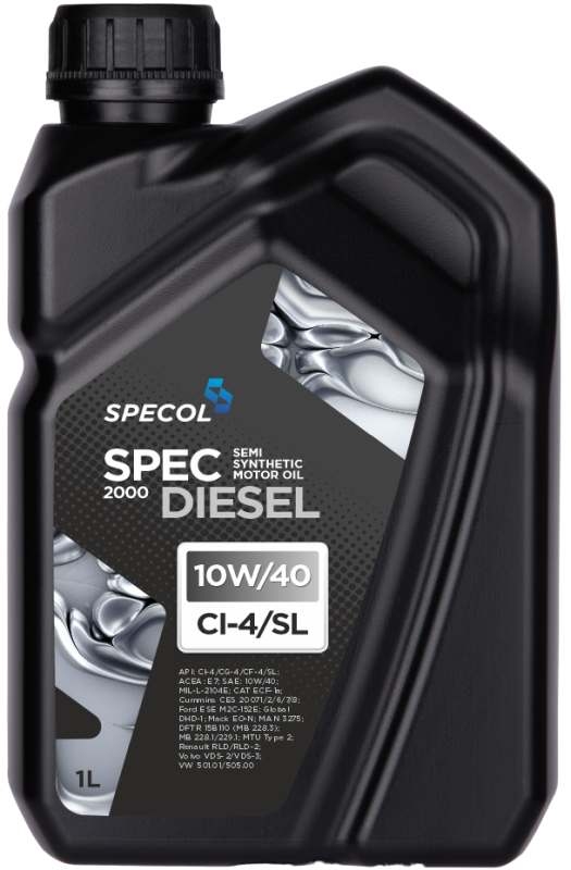 Specol 101438 - OLEJ SPECOL 10W40 1L SPEC DIESEL 2000 CI-4-SL - 228.2 228.3 229.1 - MAN 3275 - VDS 2-3