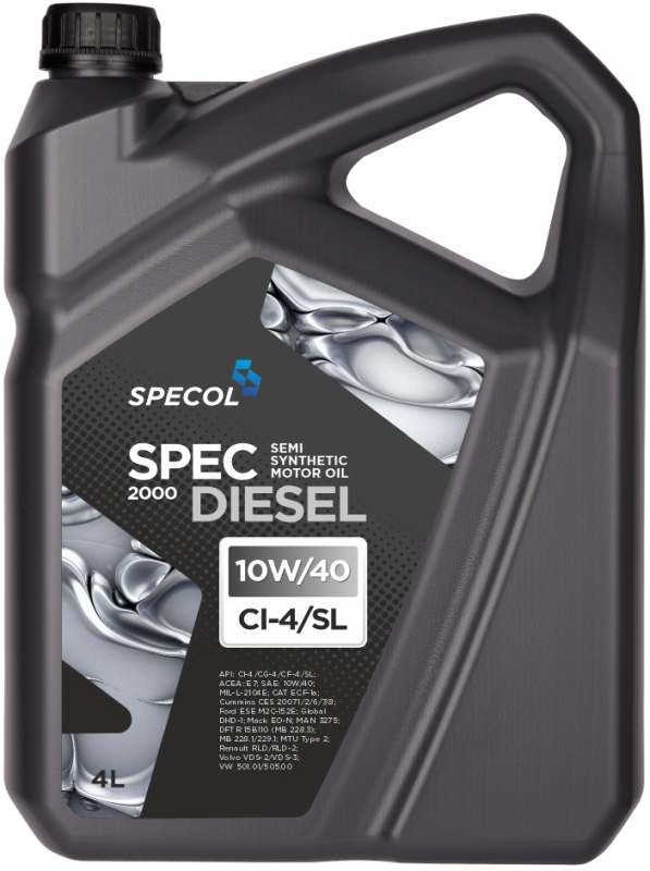 Specol 101434 - OLEJ SPECOL 10W40 4L SPEC DIESEL 2000 CI-4-SL - 228.2 228.3 229.1 - MAN 3275 - VDS 2-3
