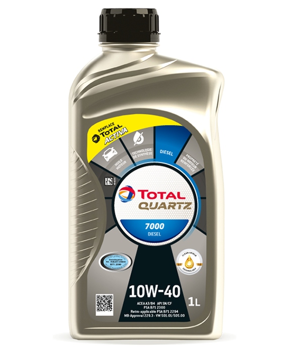 TOTAL Energies 2214111 - OLEJ TOTAL QUARTZ 10W40 1L DIESEL 7000 - A3-B4 - SN-CF - 229.1 - 501.01 505.00 - B71 2300 B71 2294-B