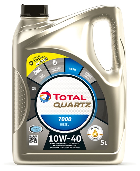 TOTAL Energies 2216284 - OLEJ TOTAL QUARTZ 10W40 5L DIESEL 7000 - A3-B4 - SN-CF - 229.1 - 501.01 505.00 - B71 2300 B71 2294-B