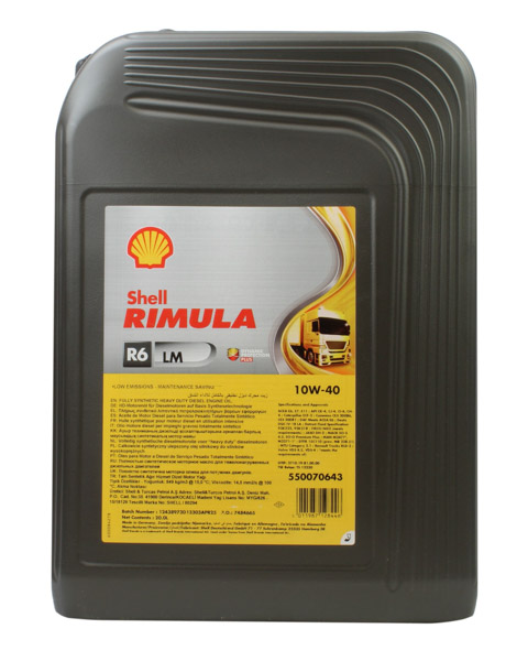 Shell 550070643 - OLEJ SHELL 10W40 20L RIMULA R6 LM - JERRY CAN - SAMOCHODY CIĘŻAROWE