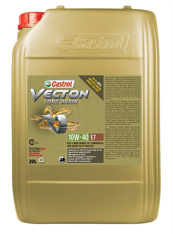 CASTROL 1620AD - OLEJ CASTROL 10W40 20L VECTON LONG DRAIN E7-VECTON PLUS E7 - 228.5 - M 3277 - RLD-2 - VDS-3 - E4-E7 - SAMOCHODY CIĘŻAROWE