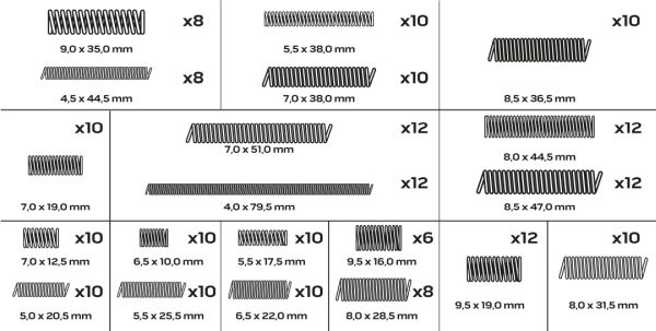 NEO TOOLS 11-980 - SPRĘŻYNY. 200 SZTUK