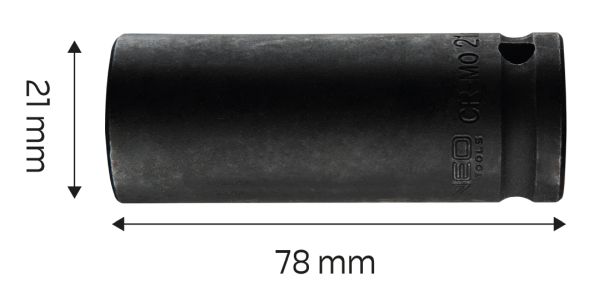 NEO TOOLS 12-321 - NASADKA UDAROWA 1-2 DŁUGA. 21 X 78MM . CR-MO